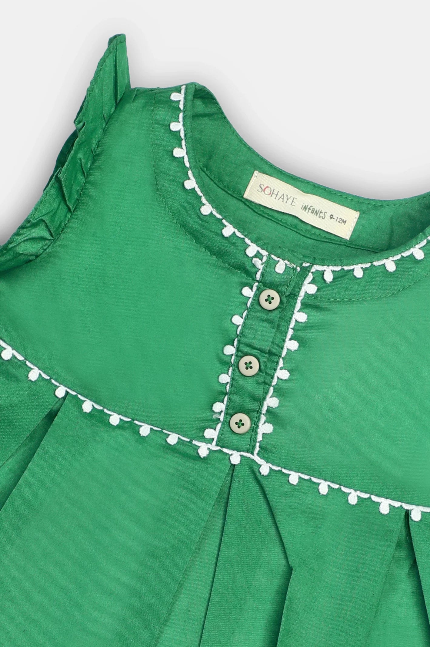 Green Infant Girls Kurti From Sohaye By Diners