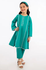 Green Cambric Girls 2PC Suit
