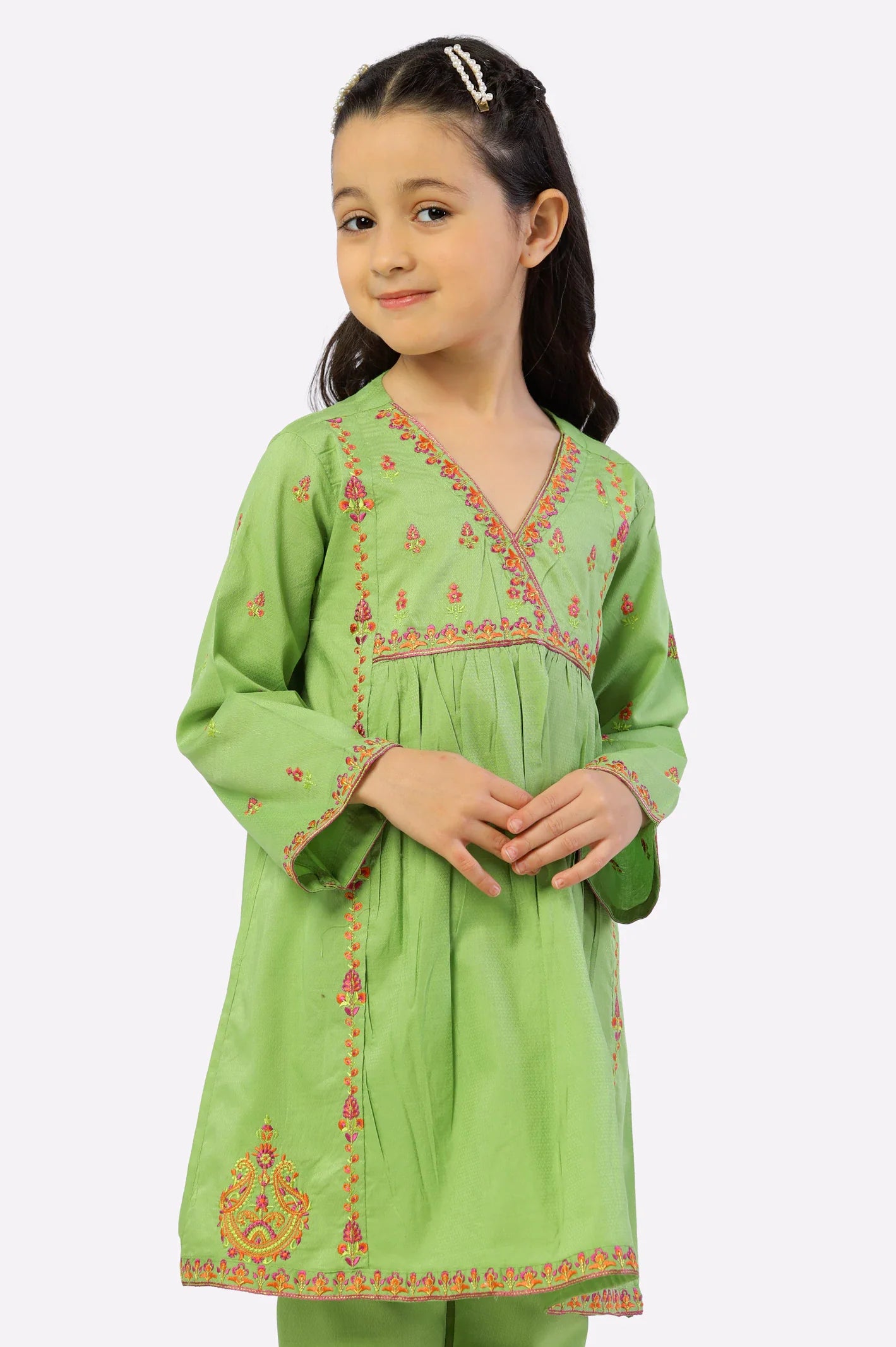 Green Embroidered Girls 2PC From Sohaye By Diners