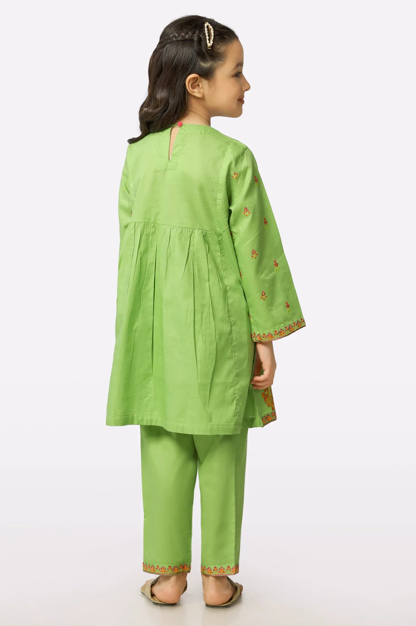 Green Embroidered Girls 2PC From Sohaye By Diners