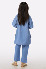 Blue Dobby Girls 2PC Suit From Sohaye By Diners