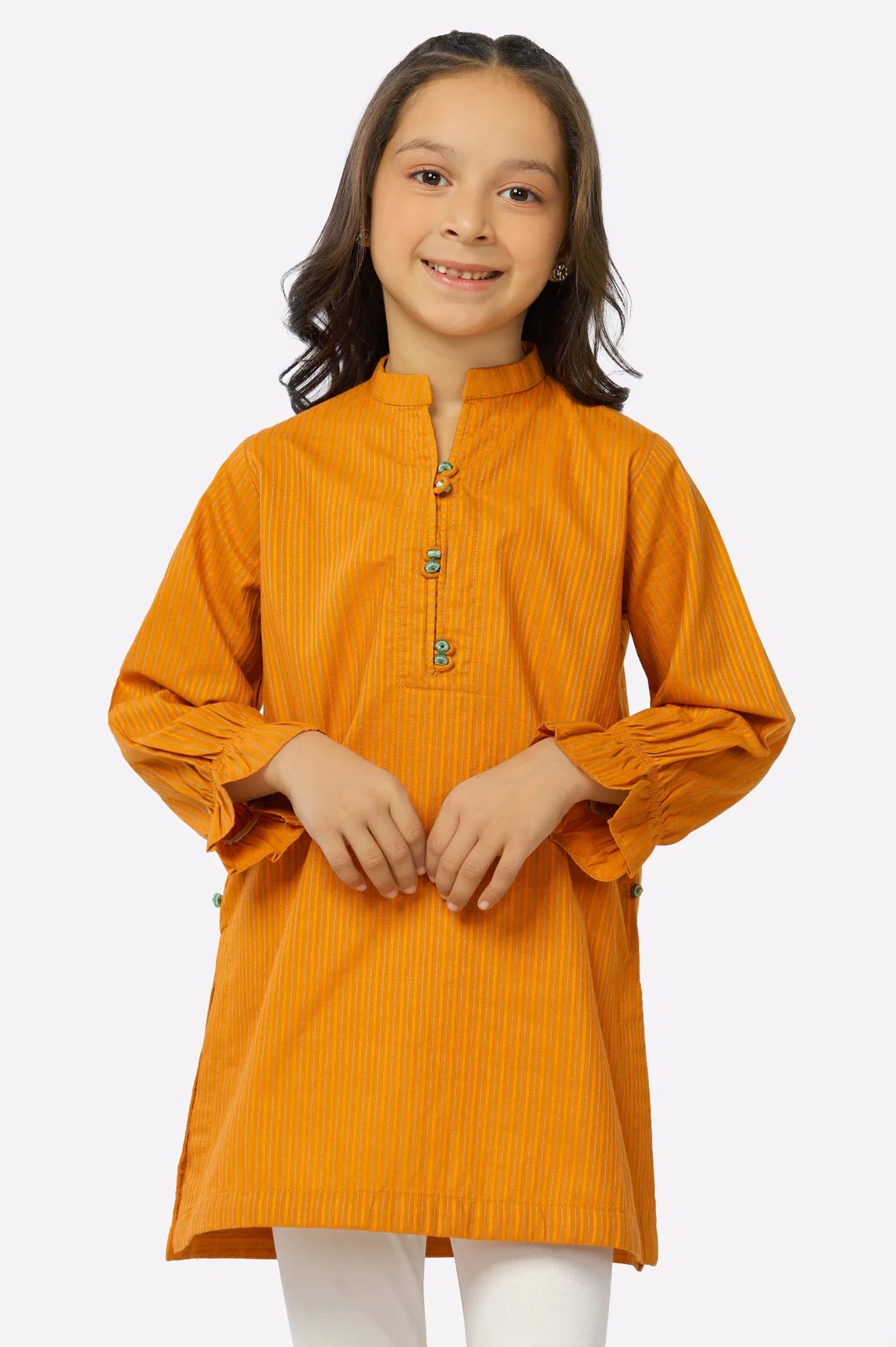 Mustard Dobby Girls Kurti From Sohaye By Diners