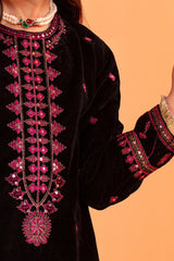 Black Embroidered Girls Kurti From Sohaye By Diners