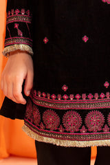 Black Embroidered Girls Kurti From Sohaye By Diners