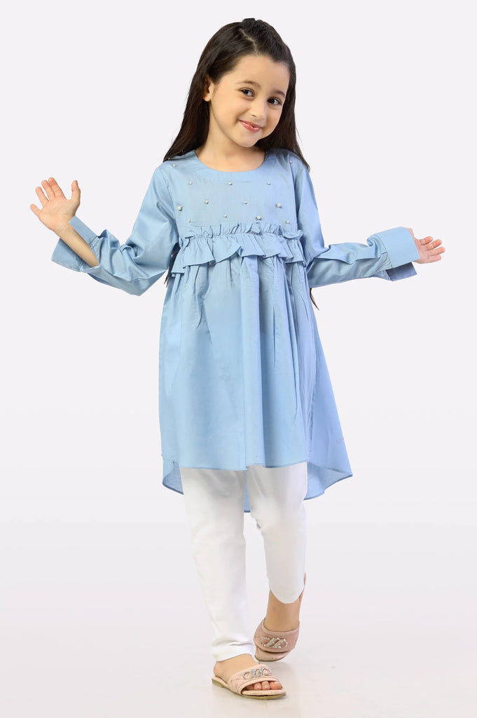 Ice Blue Stylised Girls Kurti