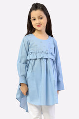 Ice Blue Stylised Girls Kurti