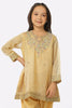 Gold Khaddi Net Embroidered Girls 2PC Suit From Sohaye By Diners