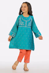 Khaddi Net Embroidered Girls 2PC Suit