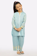 Cambric Block Printed Girls 2PC Suit