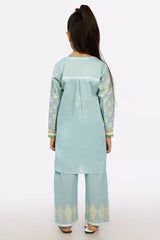 Cambric Block Printed Girls 2PC Suit