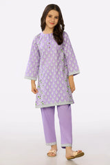 Cambric Block Printed Girls 2PC Suit