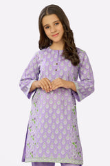 Cambric Block Printed Girls 2PC Suit