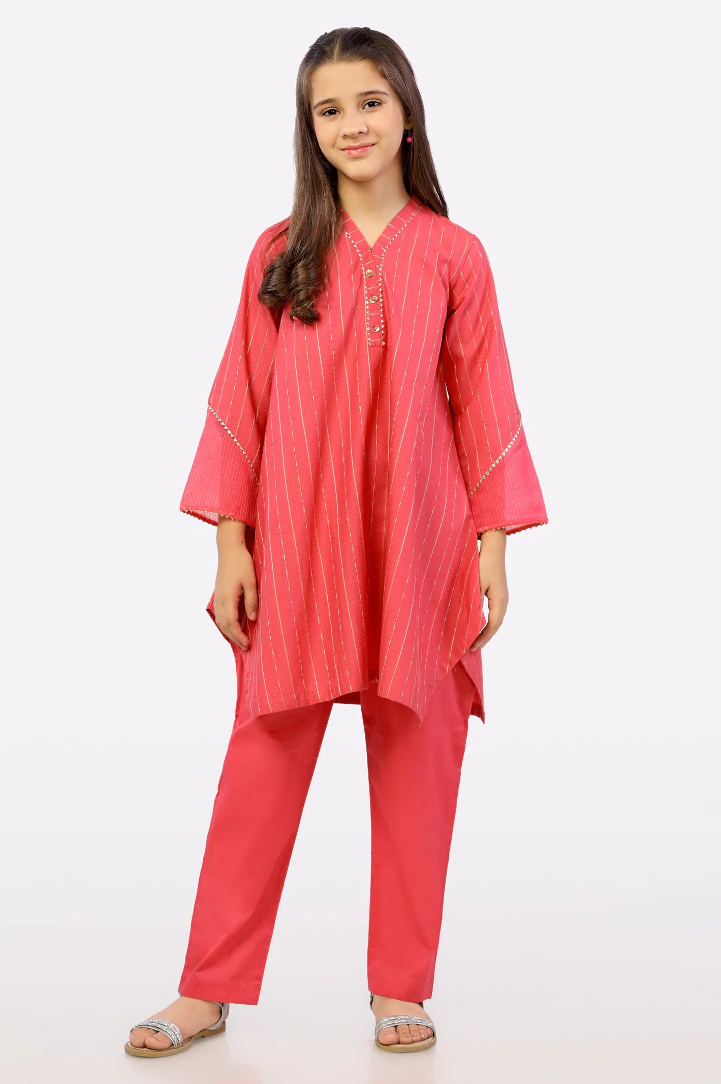 Pink Dobby Dyed Girls 2PC Suit From Sohaye By Diners
