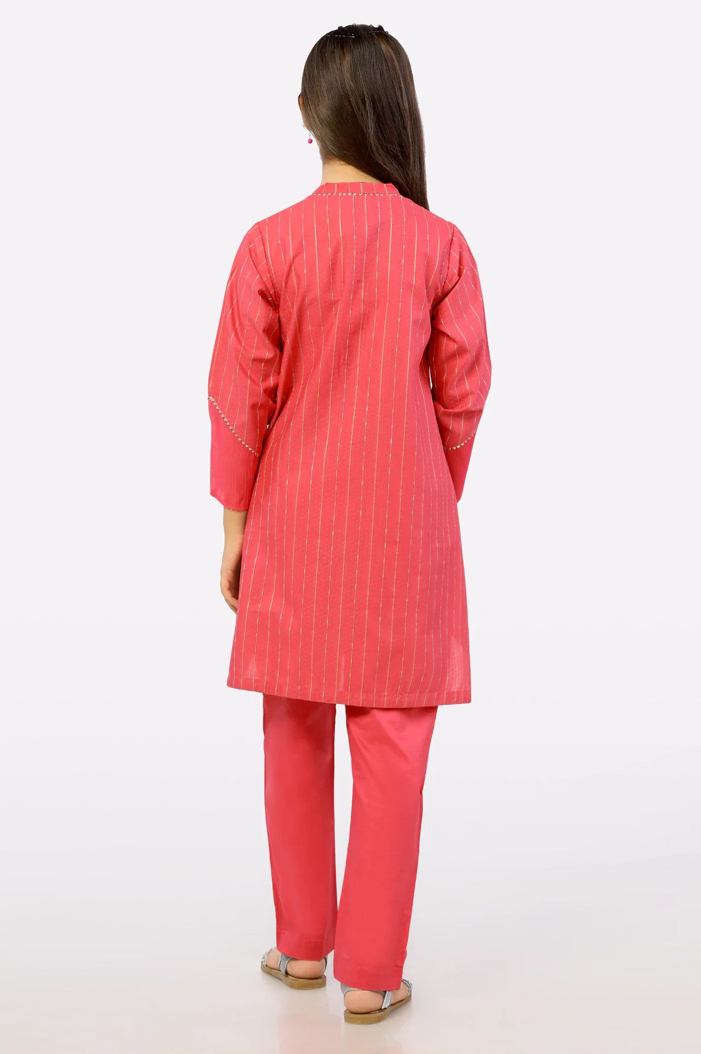 Pink Dobby Dyed Girls 2PC Suit From Sohaye By Diners