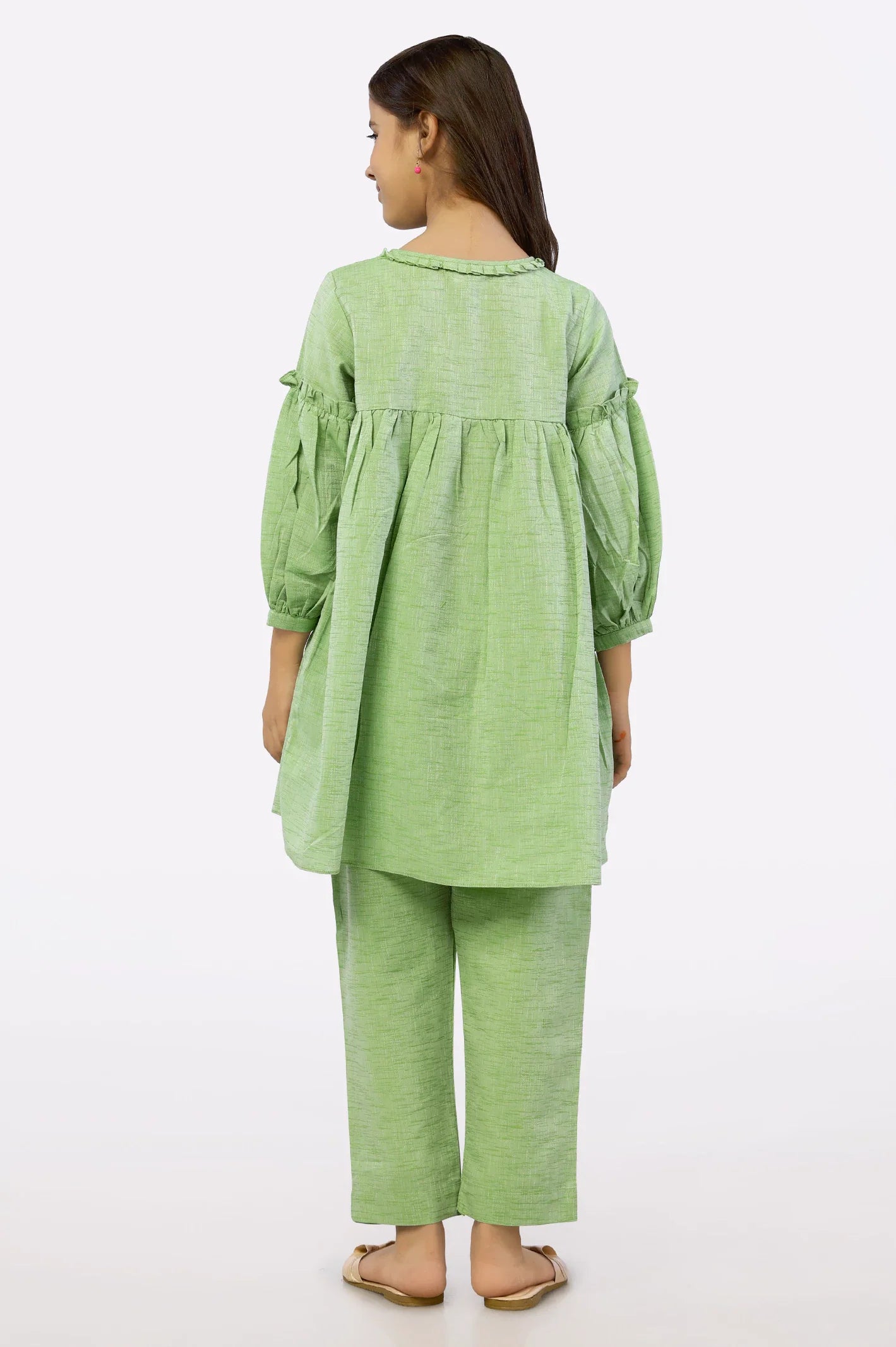 Green Girls 2PC Suit From Sohaye By Diners