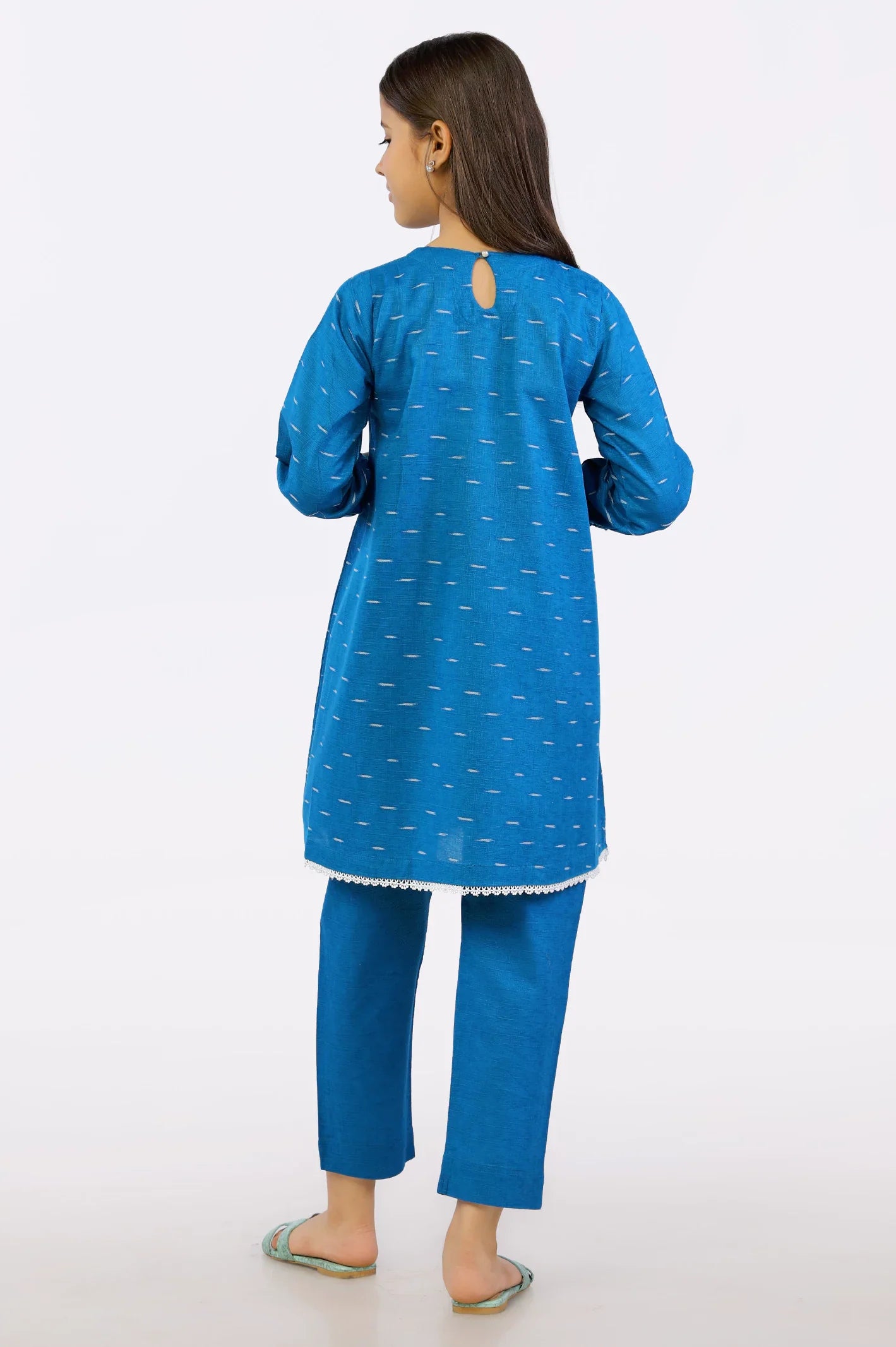 Blue Stylised Girls 2PC Suit From Sohaye By Diners