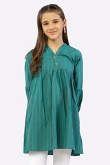 Dark Green Stylised Girls Kurti From Sohaye By Diners