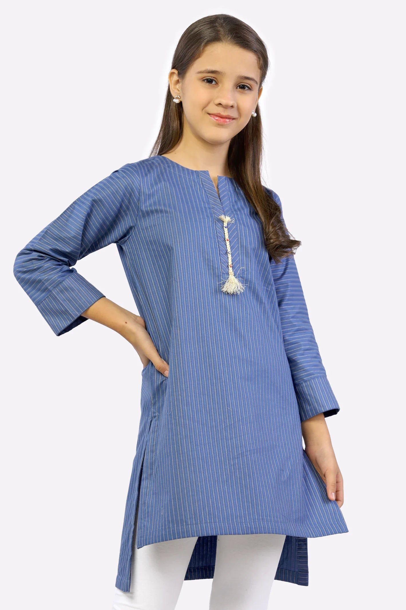 Blue Stylised Girls Kurti From Sohaye By Diners