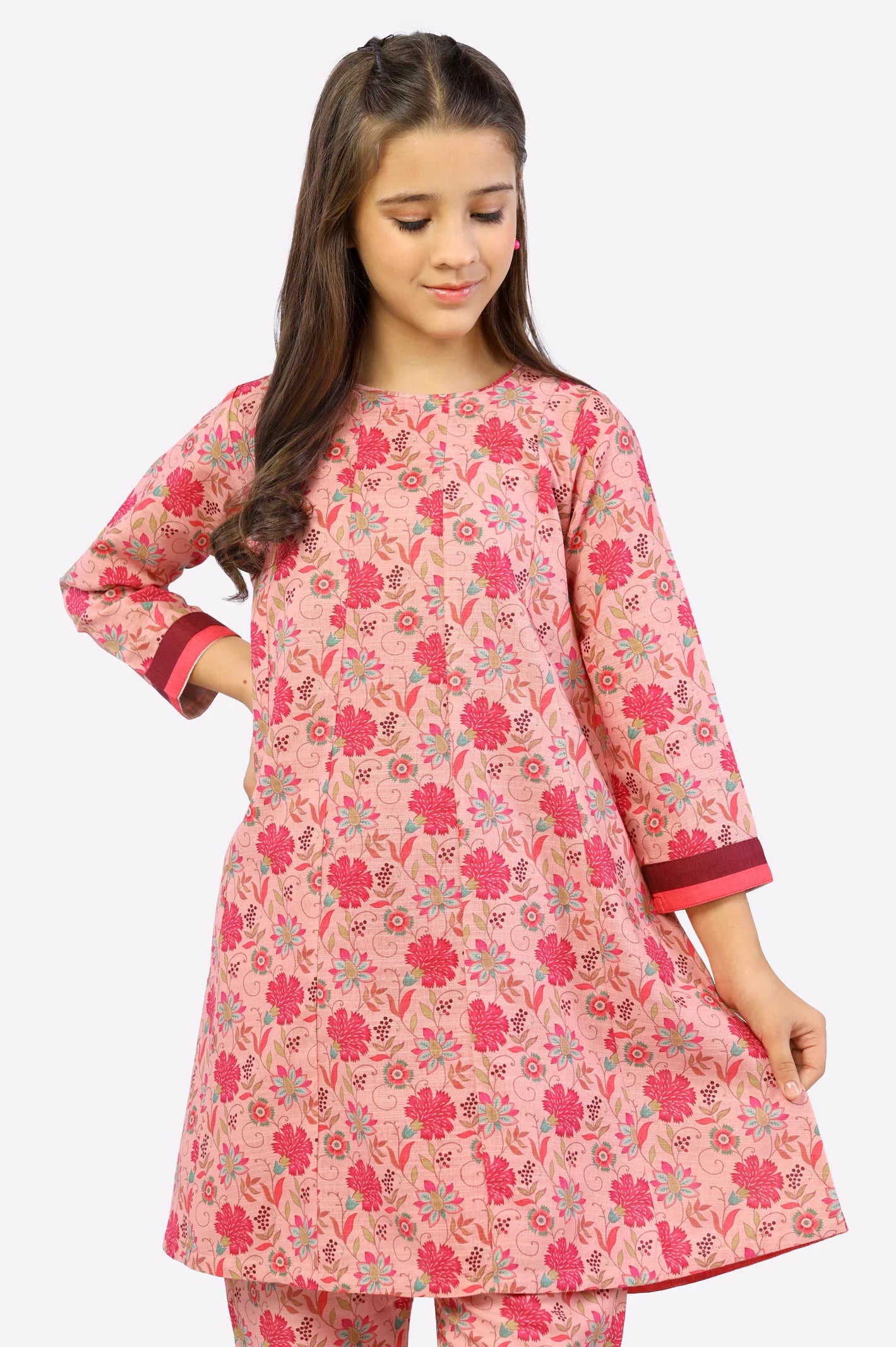 Pink Khaddar Printed Girls 2PC Suit From Sohaye By Diners