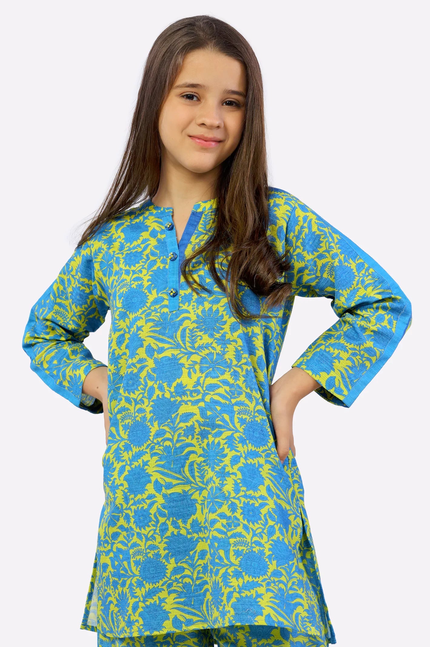 Blue Khaddar Printed Girls 2PC Suit From Sohaye By Diners