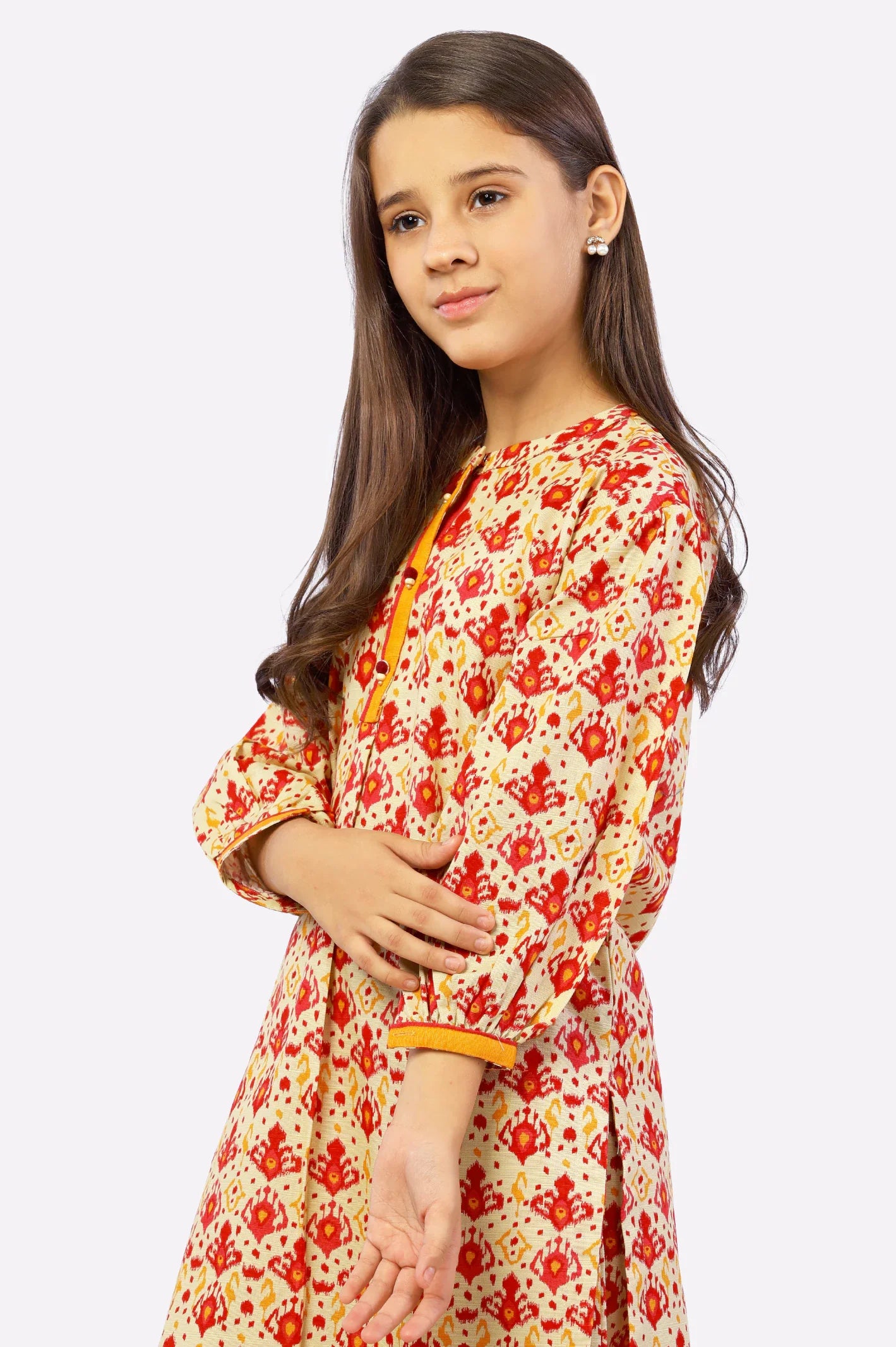 Beige Khaddar Printed Girls 2PC Suit From Sohaye By Diners