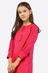 Pink Dobby Stylised Girls 2PC Suit From Sohaye By Diners