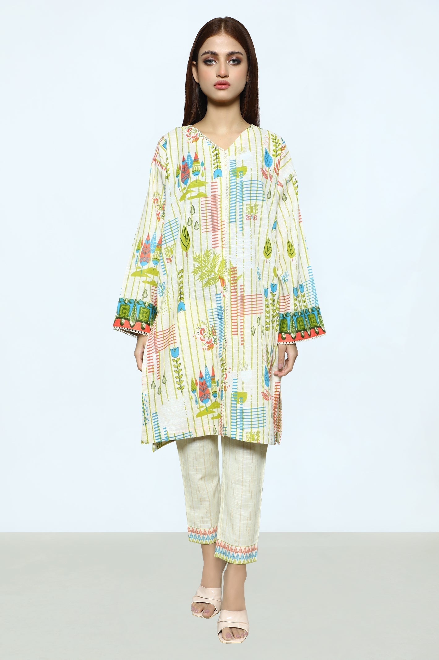 2PC Khaddar Light Green Suit From Sohaye By Diners