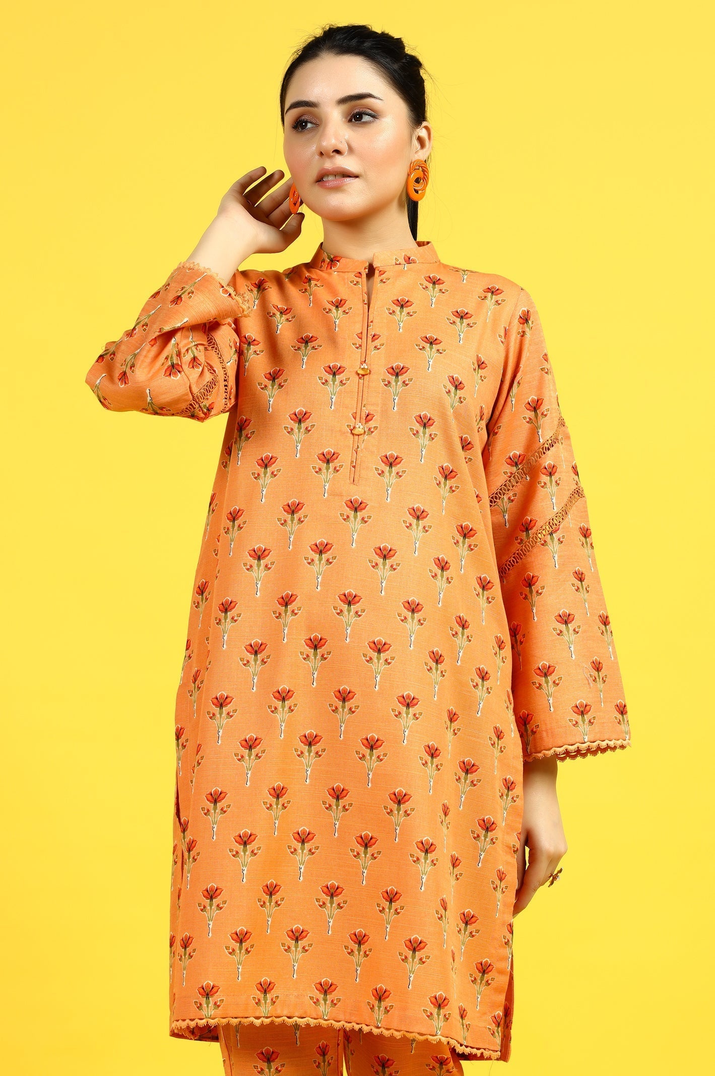 2PC Khaddar Orange Suit From Sohaye By Diners