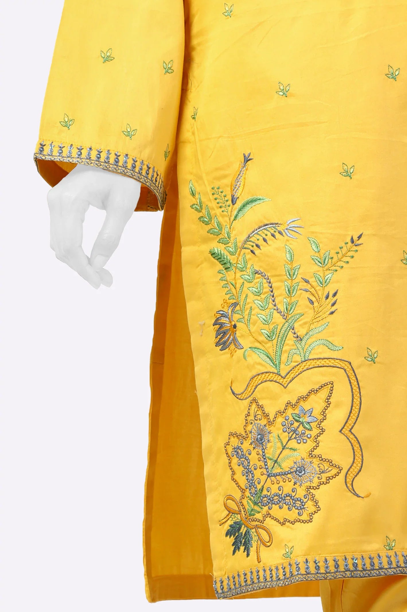 2PC Ready To Wear Embroidered Yellow Suit