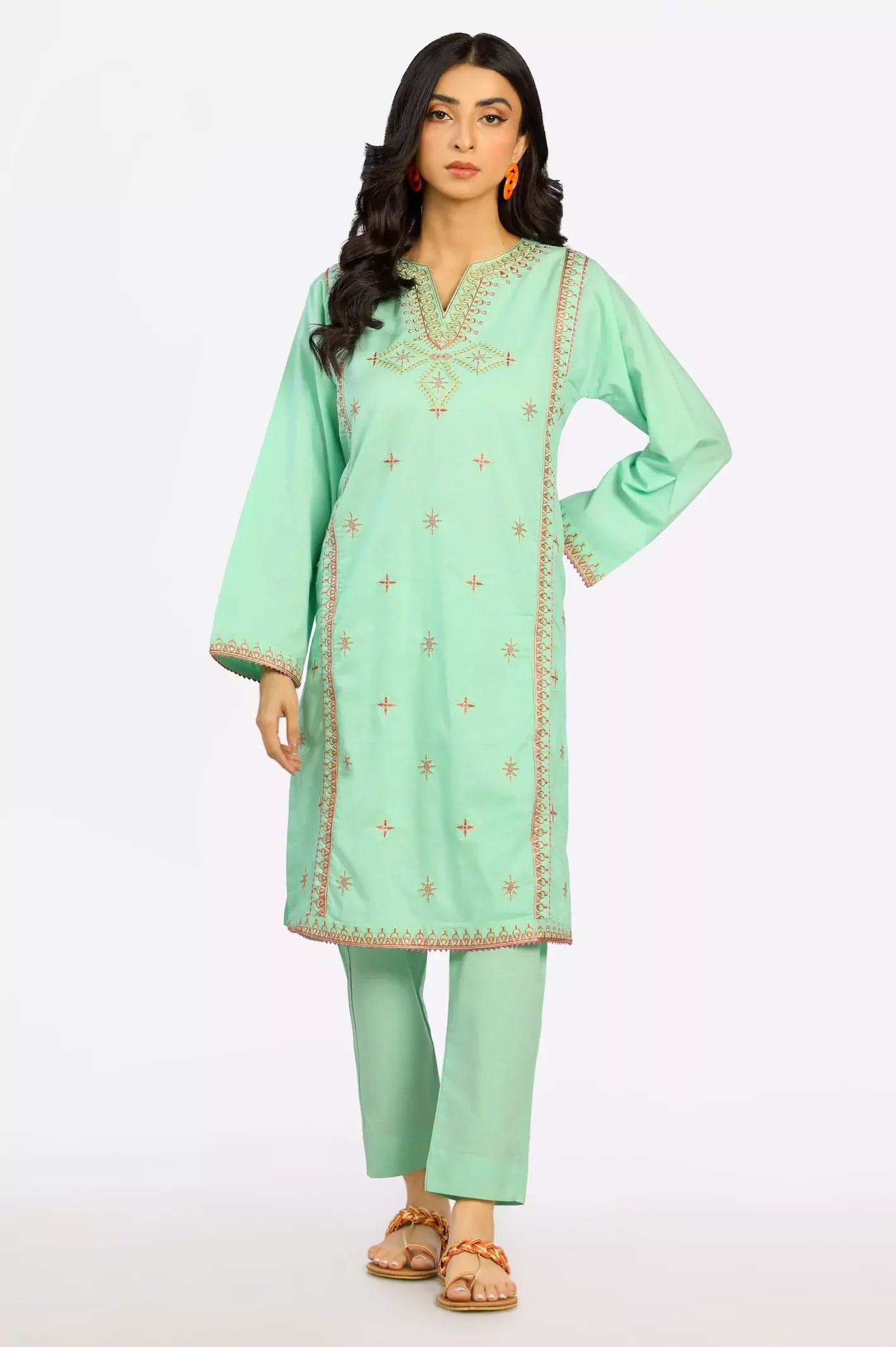 Cambric Embroidered 2PC Suit From Diners
