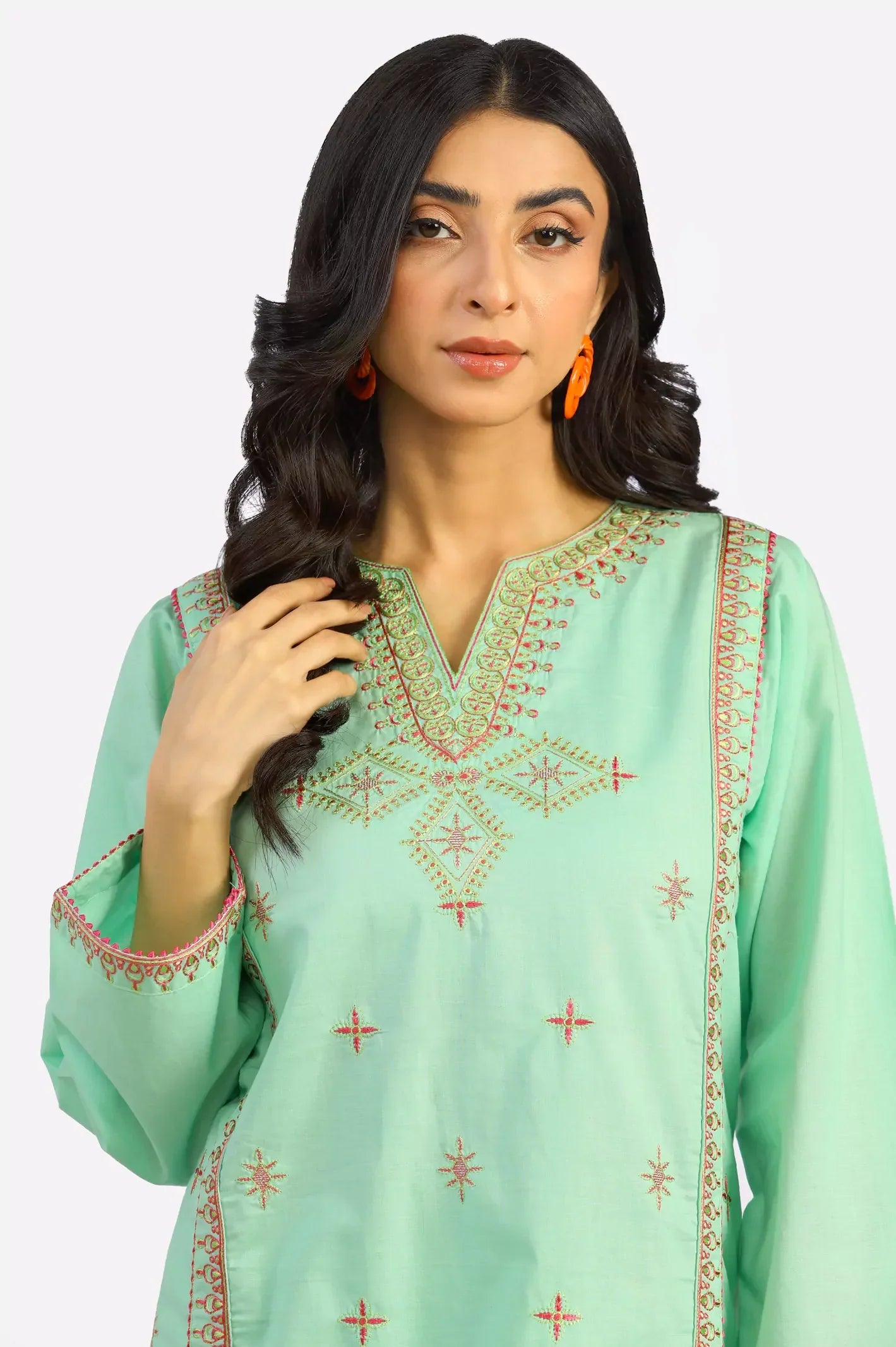 Cambric Embroidered 2PC Suit From Diners