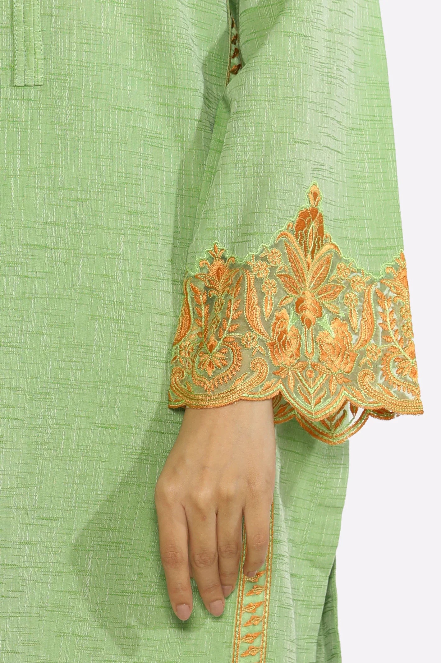 Ready To Wear Embroidered 2PC Green Suit