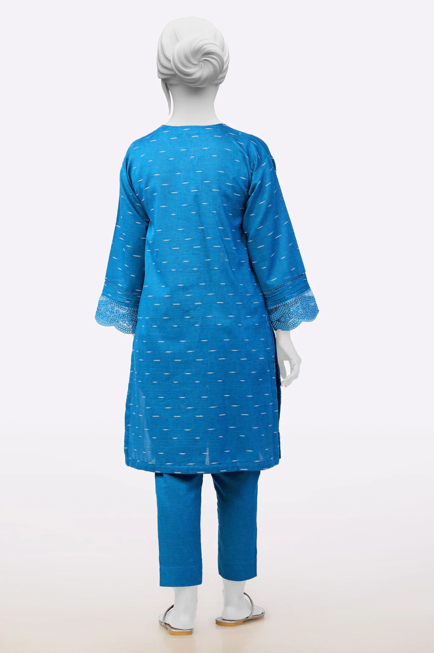2PC Blue Embroidered Ready to wear Suit