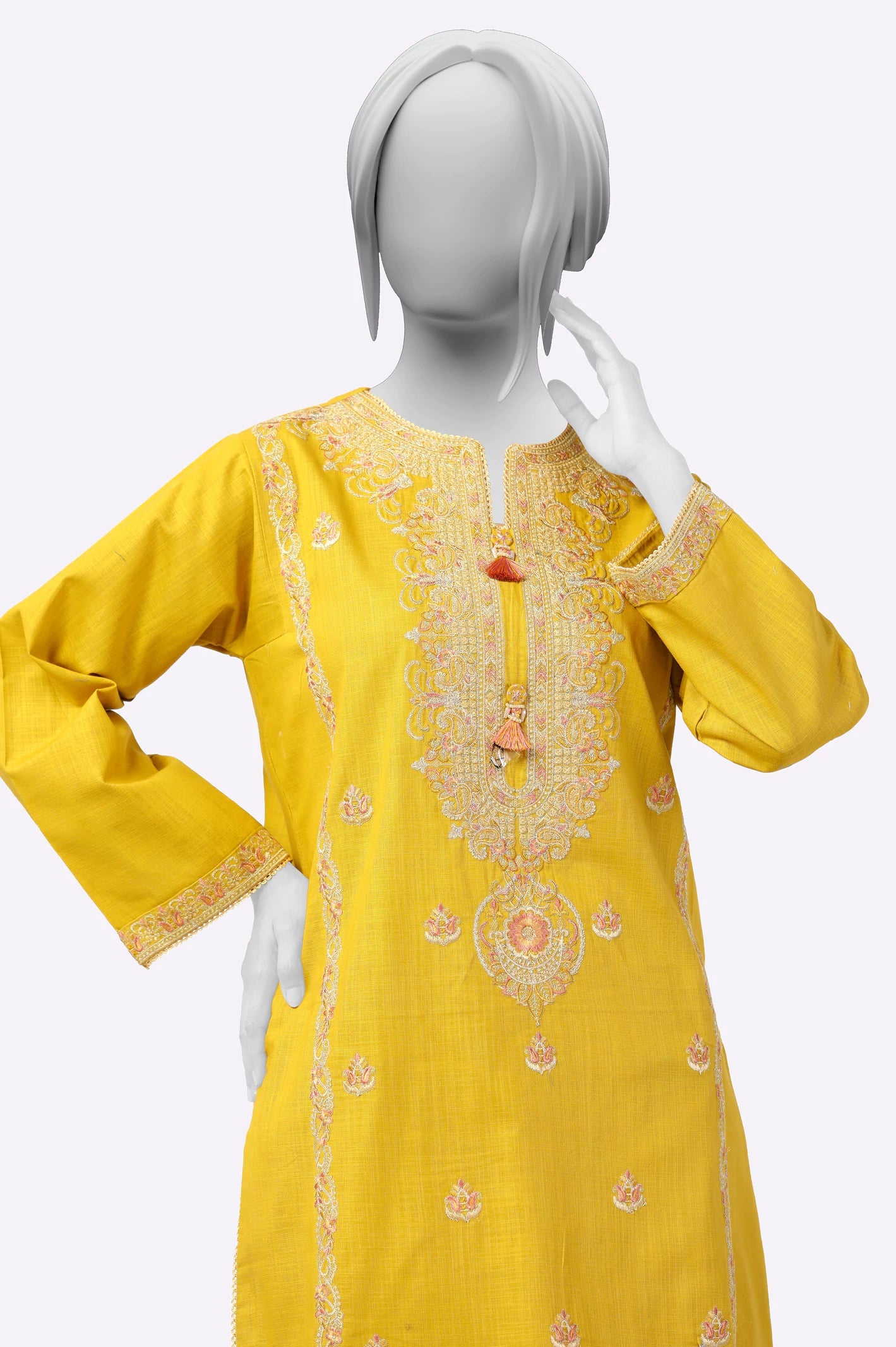 Ready To Wear Embroidered 2PC Mustard Suit