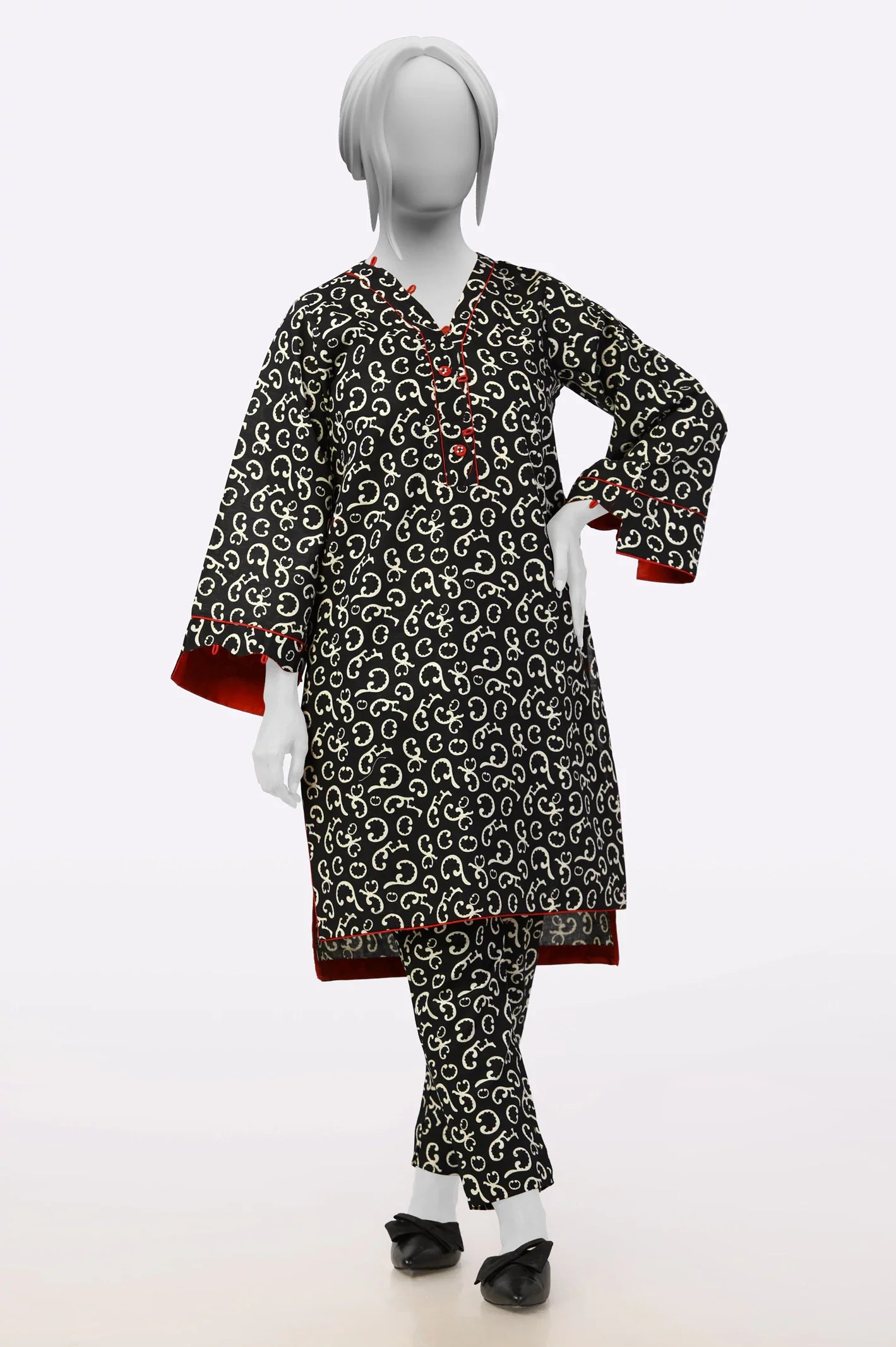 Black Printed 2PC Suit From Sohaye By Diners