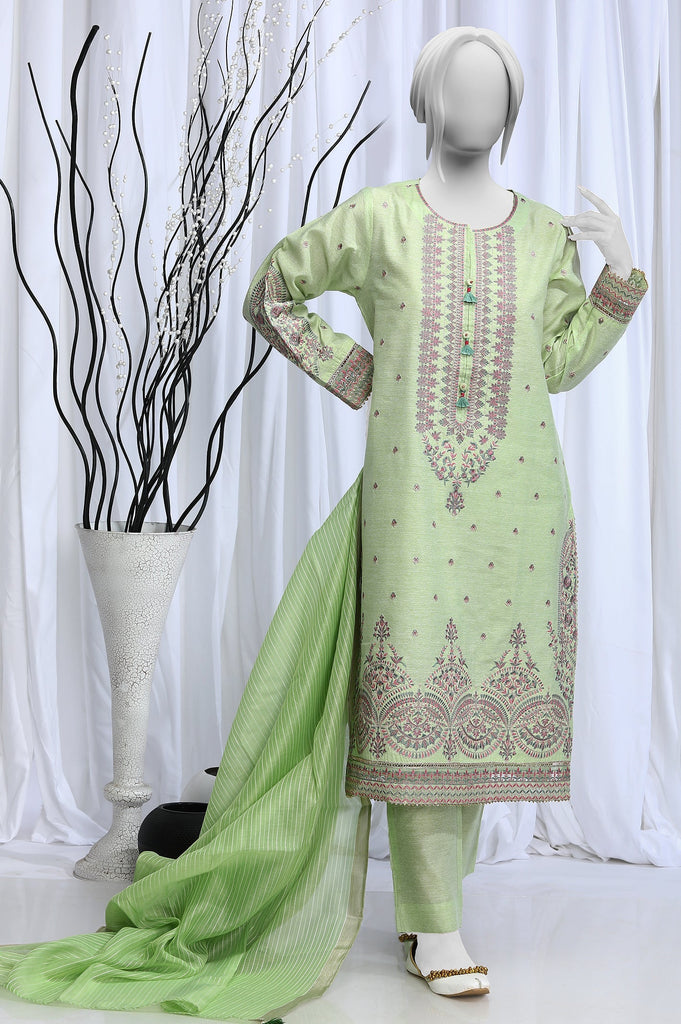 3PC Paper Cotton Light Green Suit - Diners
