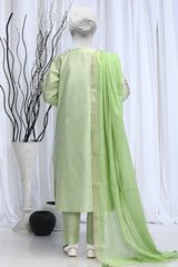 3PC Paper Cotton Light Green Suit - Diners