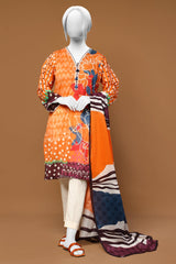 3PC Lawn Orange Suit - Diners
