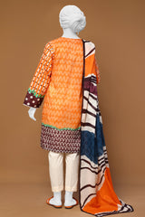 3PC Lawn Orange Suit - Diners