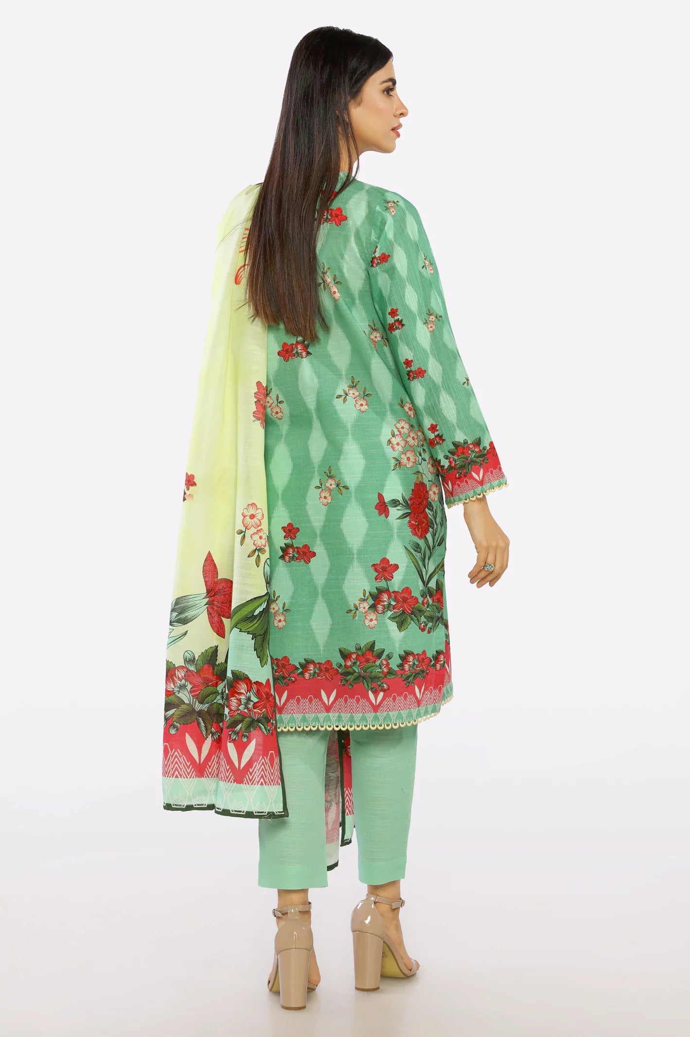 Green Printed 3PC From Sohaye By Diners