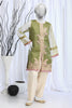 Embroidered Check Zari Green Kurti - Diners