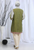 Embroidered Check Zari Green Kurti - Diners