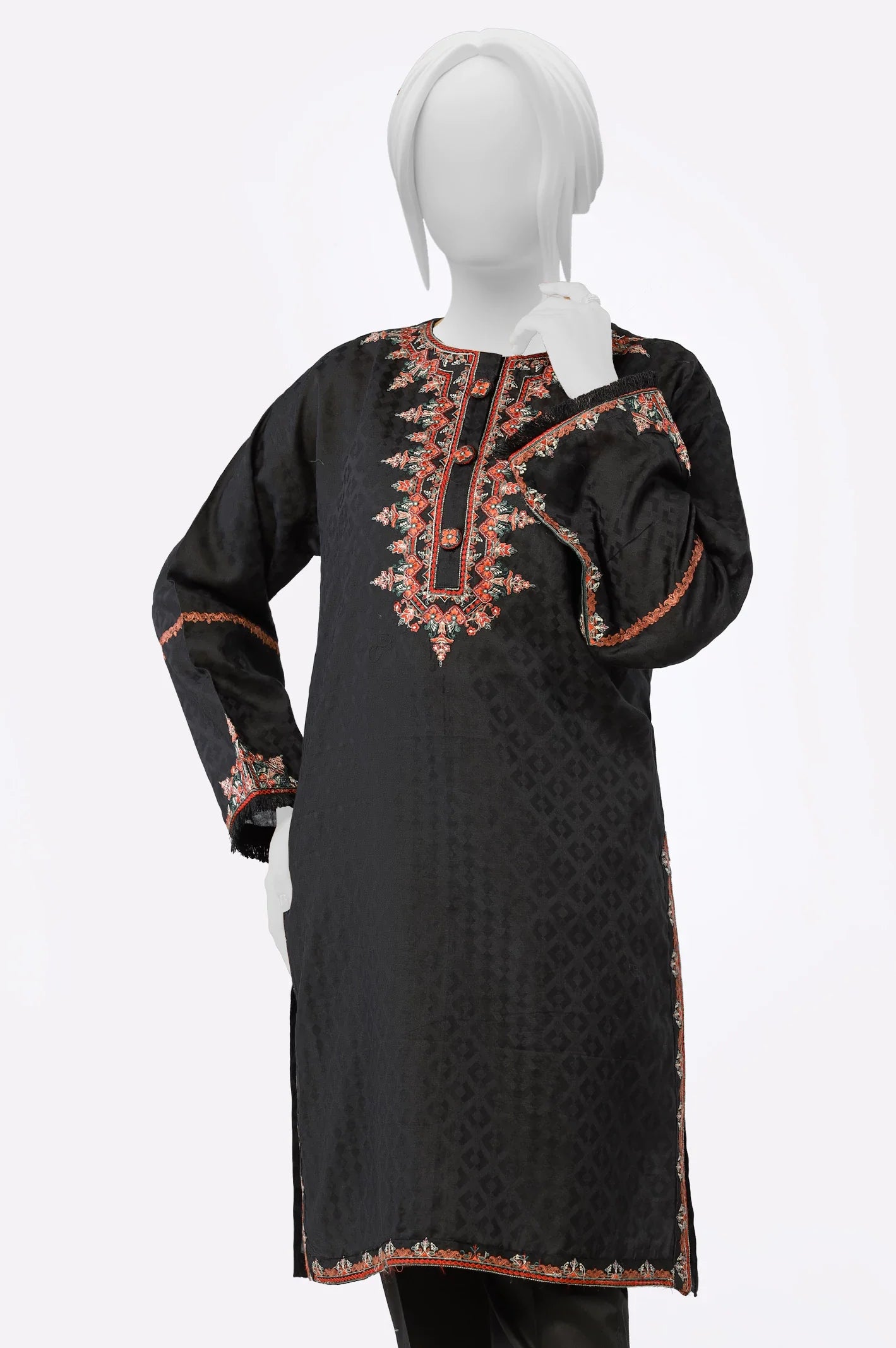 Black Embroidered Kurti From Sohaye By Diners