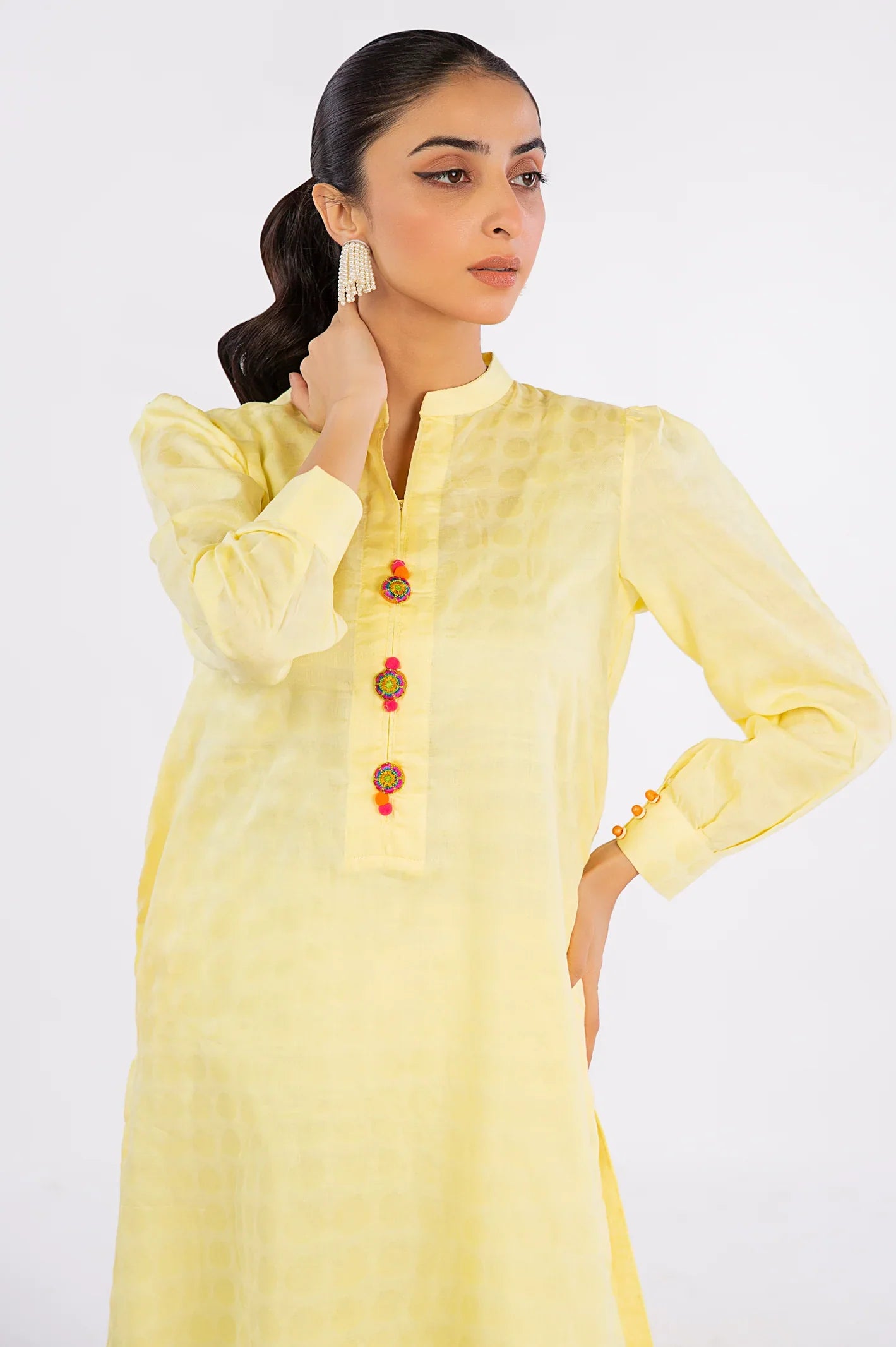 Yellow Solid Kurti - Diners