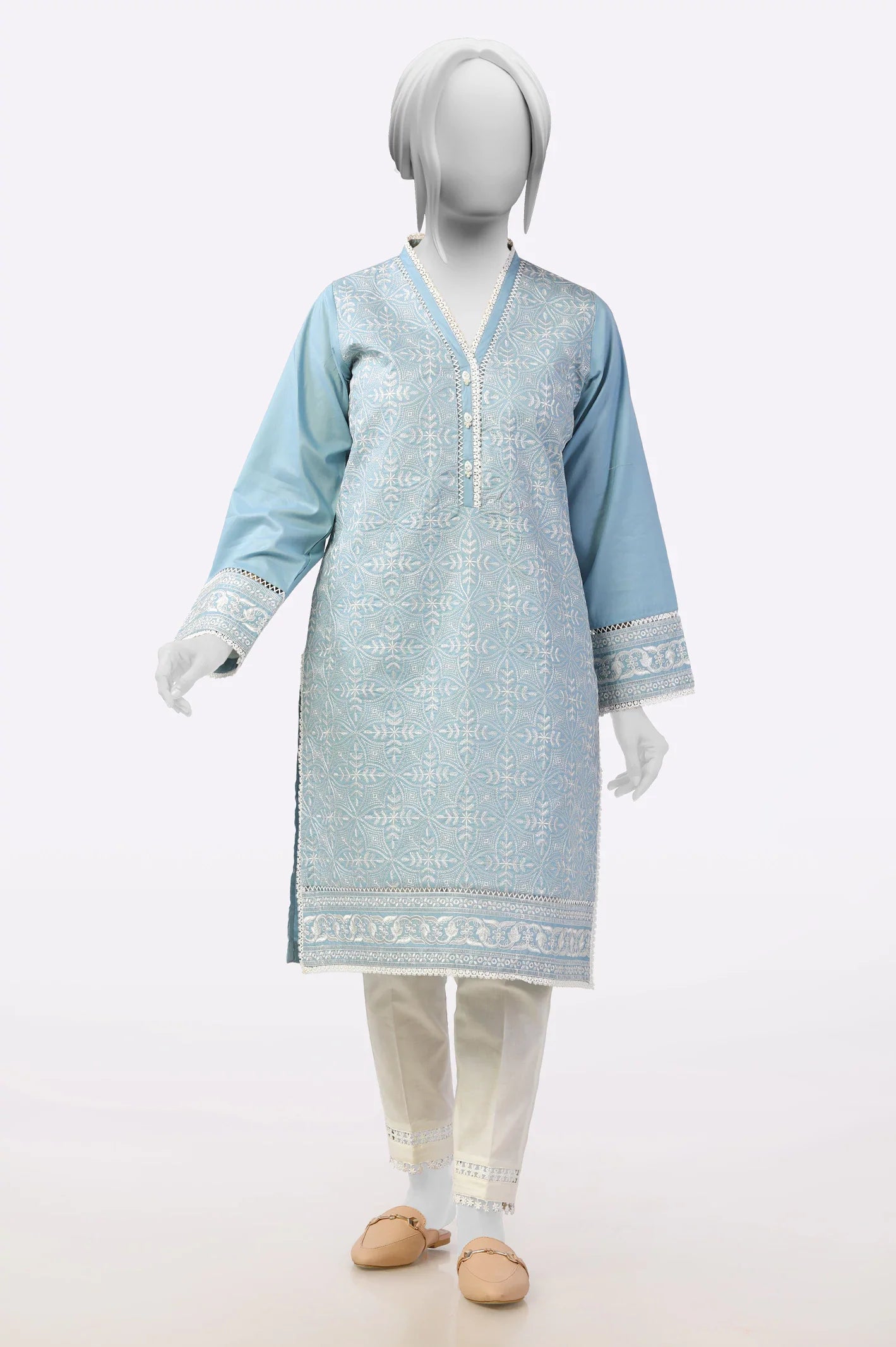 Blue Embroidered Kurti From Sohaye By Diners
