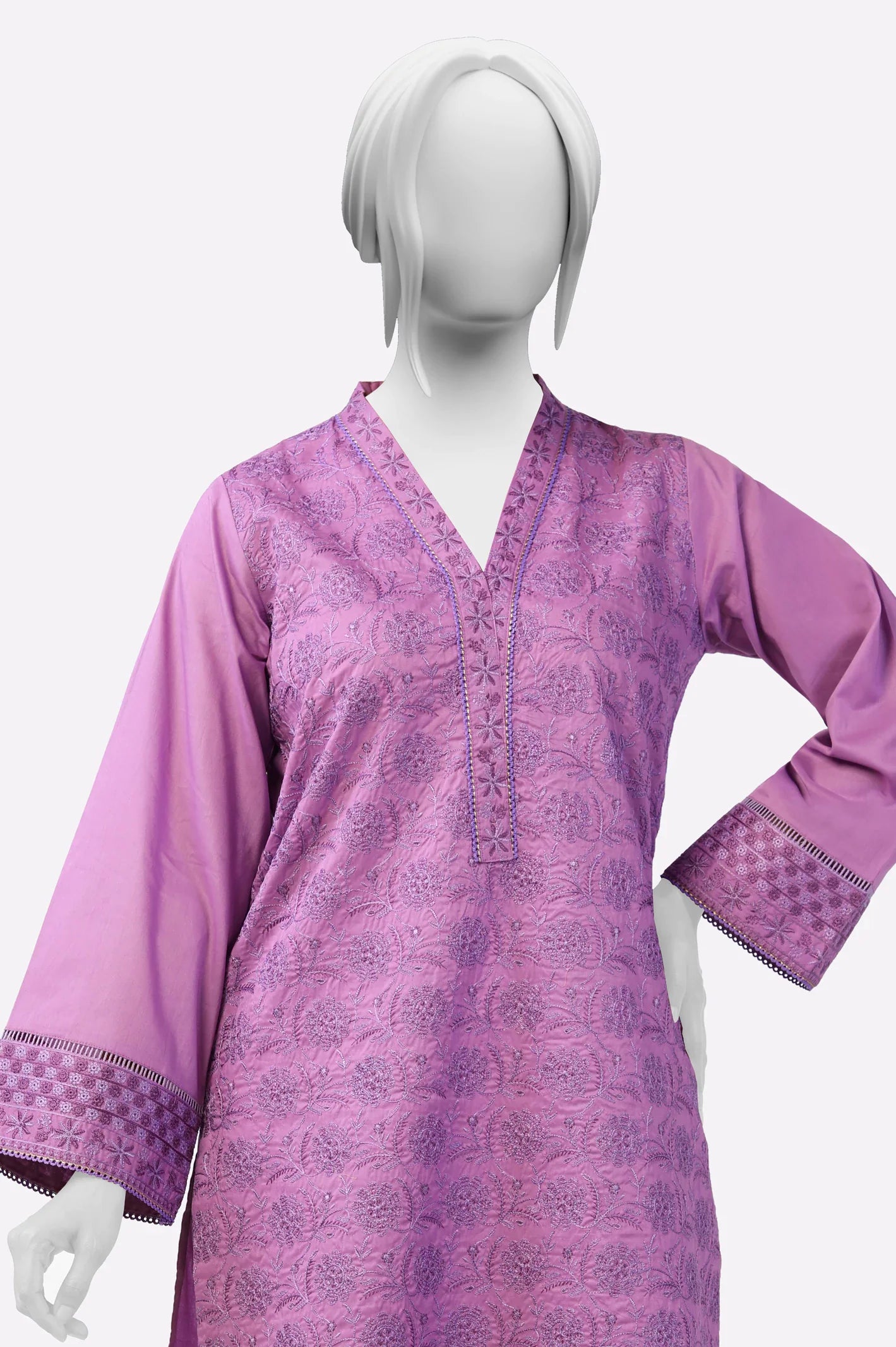 Purple Embroidered Kurti From Sohaye By Diners