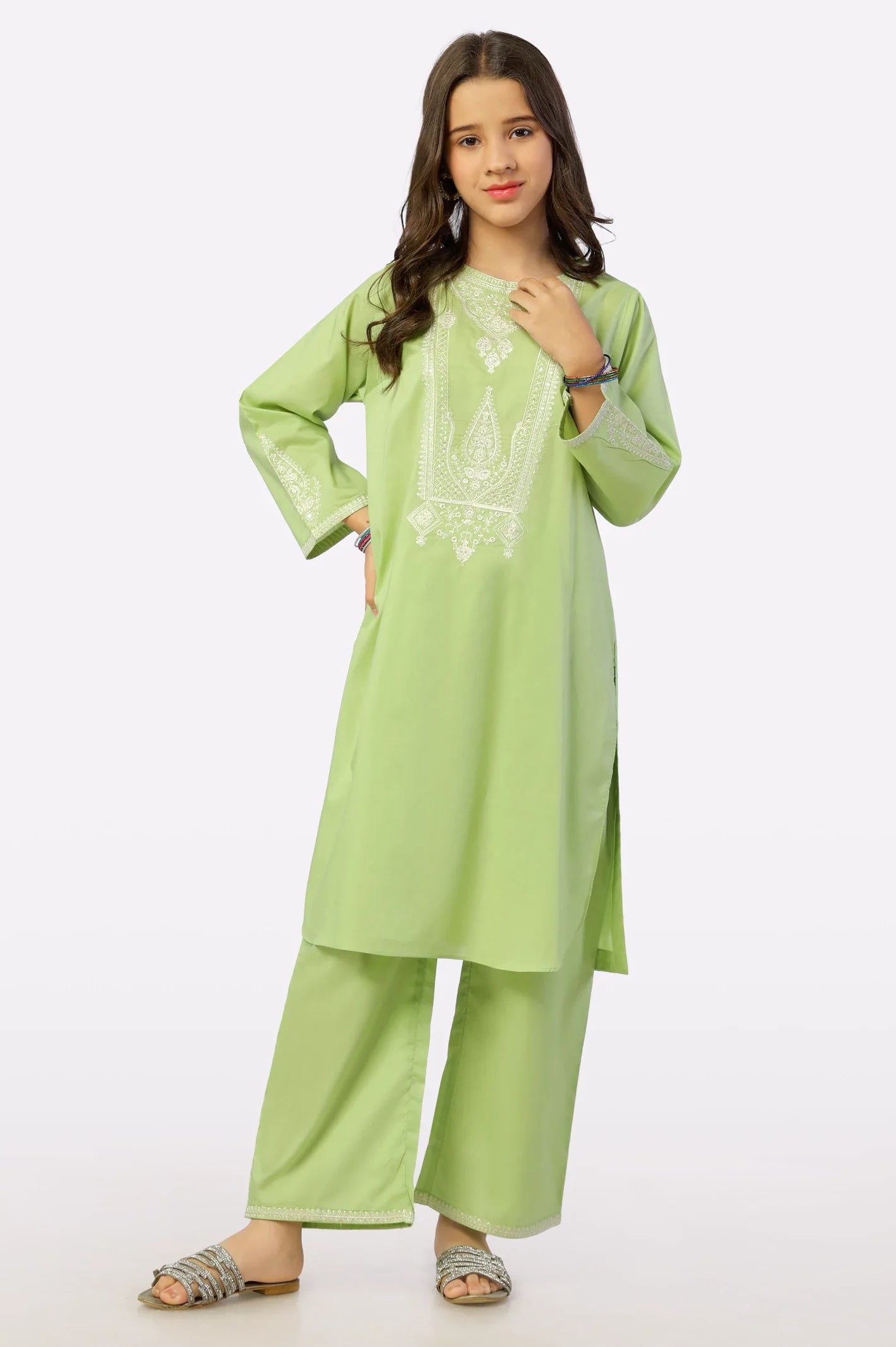 Light Green Embroidered Teens 2PC From Sohaye By Diners