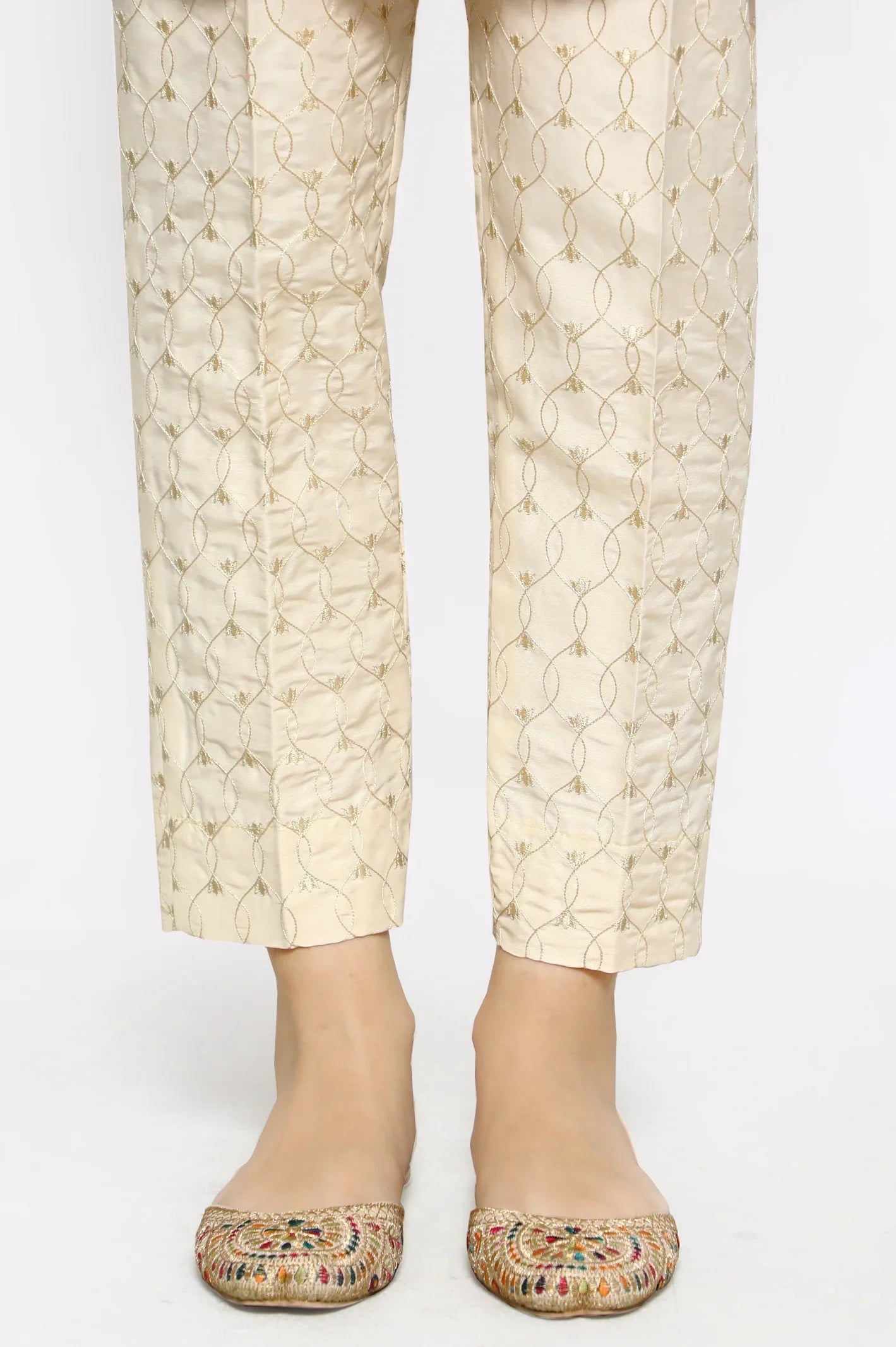 Beige Cambric Trouser From Sohaye By Diners