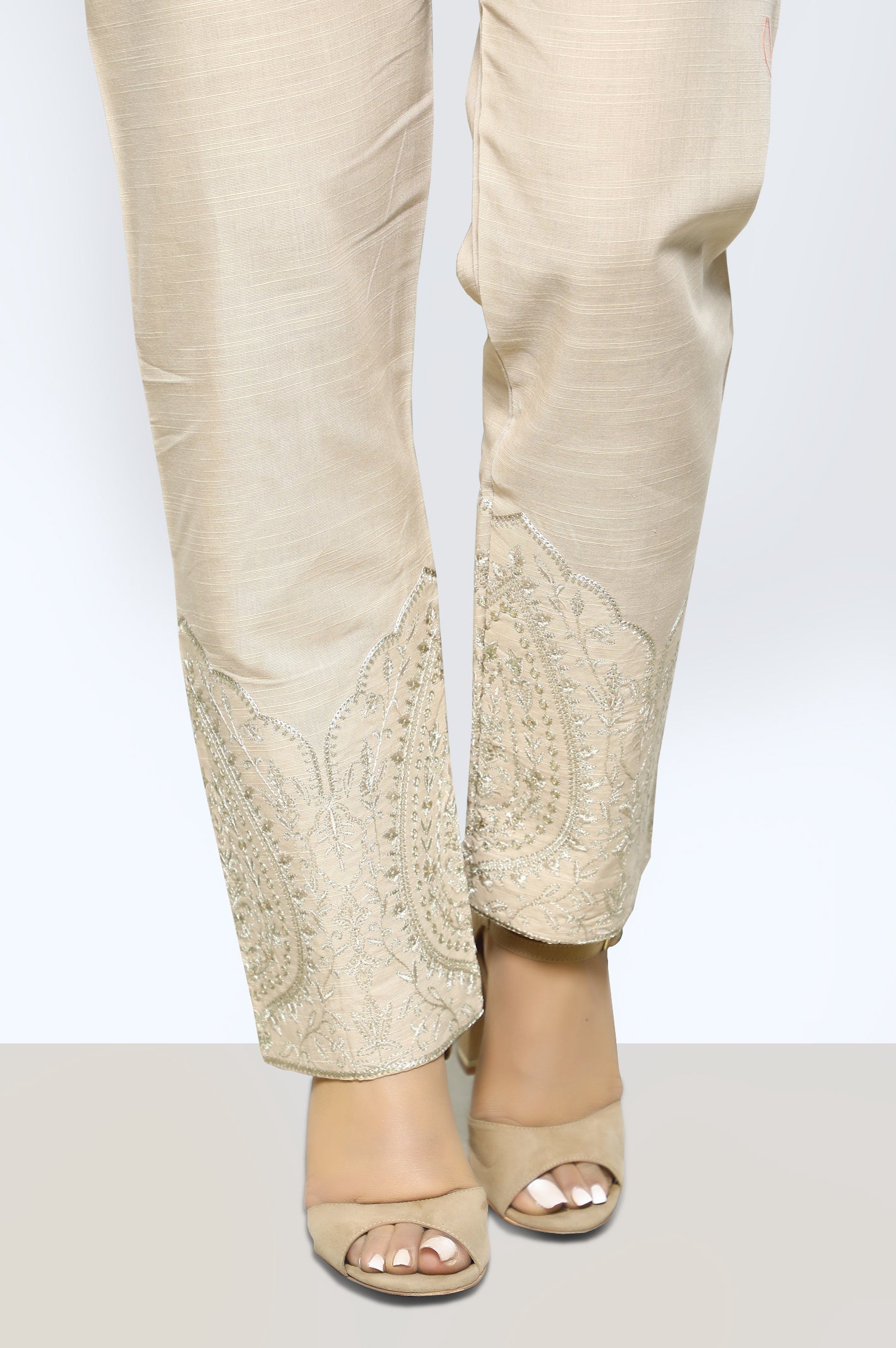 Cream Khaddar Trouser From Sohaye By Diners