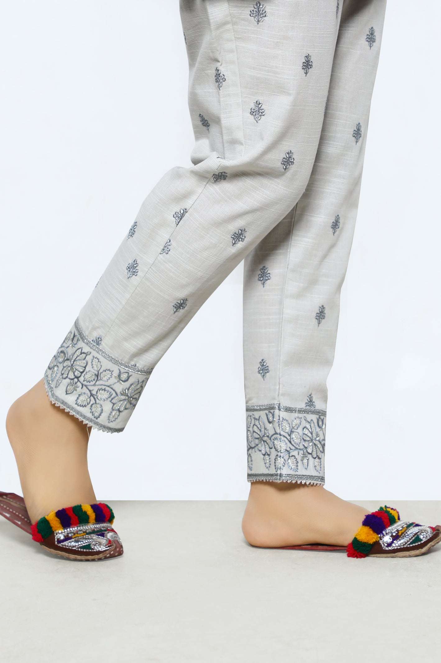 Grey Khaddar Trouser From Sohaye By Diners